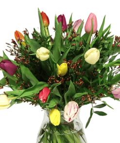 Bont tulpen boeket